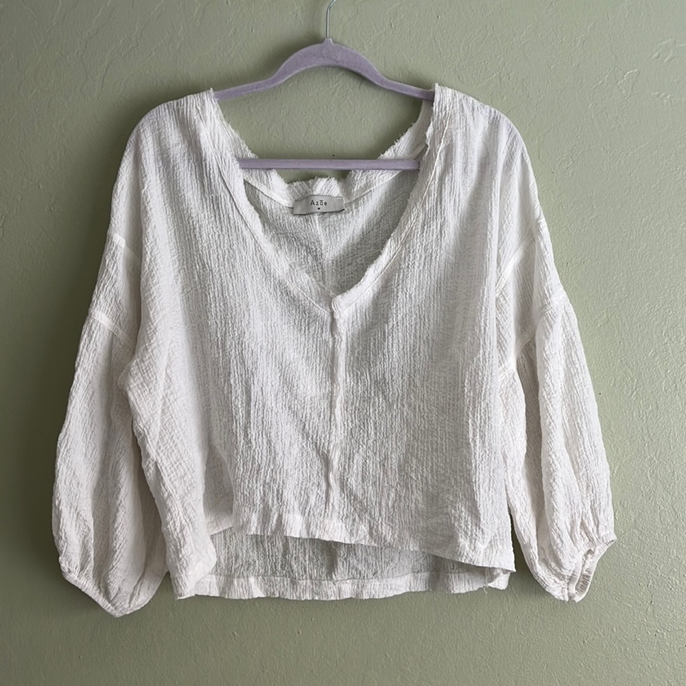 White Blouse with Deep V